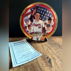 Nolan Ryan Collectible “Farewell” Plate